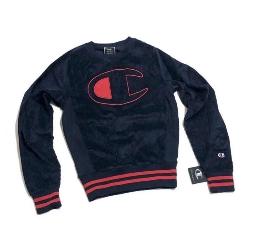 Champion Corduroy Sweatshirt Pullover Crew Crewneck Mens Size XS X-Small NWT